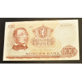 100 kr. 1965 E  * Kv. 0/01 ** Katv. kr. 770 ** - Bilder er sedellen du fr. Vurder ogs fra bilder. / Tore Rimstad: kr.  105,-