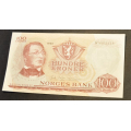 100 kr. 1968 W * Kv. god 0/01 * Katv. kr. 1000 ** - Bilder er sedellen du fr. Nr kv. 0. Vurder ogs fra bilder. / Tore Rimstad: kr.  105,-