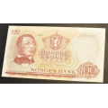 100 kr. 1975 A  * Kv. 01 ** Katv. kr. 400 - Bilder er sedellen du fr. Vurder ogs fra bilder. / Tore Rimstad: kr.  105,-