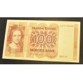 100 kr. 1987 *  Kv. 0  ** Katv. kr. 440 * - Bilder er sedellen du fr. Pen kv. 0. Vurder ogs fra bilder. / Tore Rimstad: kr.  105,-