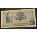 10 kr. 1975 A J * Kv. 0/01 * Katv. kr. 105 - Bilder er sedellen du fr. Pen usirkulert. Vurder ogs fra bilder. IKKE SALR. / Tore Rimstad: kr.  50,-
