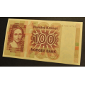 100 kr. 1977 H N * Erst. kv. 01 * katv. 670 - Bilder er sedellen du fr. Vurder ogs fra bilder. / Tore Rimstad: kr.  117,-