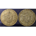 -2- Lott 2 stk. 2 kroner 1906, VK - NM3. kv. God 1, har nok sittet i en klave, mengder m/kanthakk & 1+ / Numisma Mynthandel A/S: kr.  53,-