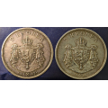 -7- Lott 2 stk. 2 kroner 1907, VK - NM4. kv. 1, store kanthakk & 1, renset. / Numisma Mynthandel A/S: kr.  105,-