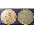 -19- Lott 2 stk. 2 kroner 1917, VK - NM14. Kv. 1/1+, flekker & 1+ / Numisma Mynthandel A/S: kr.  37,-