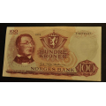100 kr. 1970 X Erst. kv. 01 * Katv. kr. 1100 ** - Bilder er sedellen du fr. Vurder ogs fra bilder. / Tore Rimstad: kr.  233,-