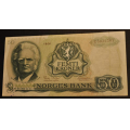 50 kr. 1966 Z Erst. god  kv.1* Hy katv.*S sedell - Bilder er sedellen du fr. S- sedell dette. Dvs 26 til 40 kjente eksemplar. Vurder ogs fra bilder. / Tore Rimstad: kr.  552,-