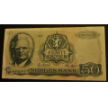 50 kr. 1980 Z Erst. kv. 1+ * Katv. kr. 620 - Bilder er sedellen du fr. 2 mm rift nede. Vurder ogs fra bilder. / Tore Rimstad: kr.  223,-
