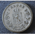 1 kr. 1888  * Kv. 1  * Katv. kr. 3500 *Sjelden* - Bilder er mynten du fr. Den nest sjeldne av Oscar II en 1 kronene. Et lett riss revers. Vurder ogs fra bilder. / Tore Rimstad: kr.  525,-