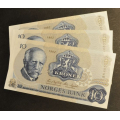 10 kr. 1982 B N * Kv. 0 * Nr. rekkef. Katv. kr. 120 - Bilder er sedlene. Kv. 0. Pris KJP N er en (1) sedell. Ved kjp av flere er de i nr. rekkeflge. Du velger antall. IKKE SALR. / Tore Rimstad: NOK  80,-