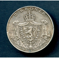 -46- 2 kr 1906, 1/1+, loddespor - Lukefyller. / Numisma Mynthandel A/S: kr.  102,-