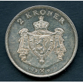 -31- Norge 2 kr 1907 gev kv. 1+/01, ripe. - Rester av speilflater. / Numisma Mynthandel A/S: NOK  2,-
