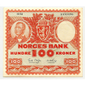 -26- 100 kroner 1958 F, kv. 1, litt rufsete kant. - F4510196. / Numisma Mynthandel A/S: kr.  117,-