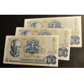 10 kr. 1979 Litra BL, BN og BO  * Kv 0 til 0/01 - Bilder er sedlene du fr. Vurder fra bilder. Estimert verdi ca. kr. 200 ** / Tore Rimstad: kr.  30,-