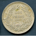 -38- Chile 2 pesos 1927, kv. 1/1+ / Numisma Mynthandel A/S: NOK  50,-