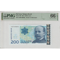 -50- 200 kroner 2013 A3, kv. 66 - Pick#50f. PMG-slabb. Gem Unc-Exceptional Paper Quality / Numisma Mynthandel A/S: kr.  1,-