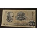 10 kr. 1983 C B  * Kv.1/1+ ** - Bilder er sedellen du f�r. Vurder fra bilder. IKKE SAL�R. / Tore Rimstad: kr.  15,-