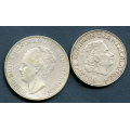 -21- Lott NL, 2,5 Gulden 1931,-61. VK - By etter bilder. / Numisma Mynthandel A/S: kr.  248,-