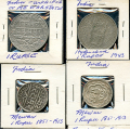 -30- Lott 4x Ind. Rupees(1), VK - By etter bilder. / Numisma Mynthandel A/S: kr.  224,-