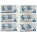-3- Lott 9 stk. 10 kroner 1977A, samme nummer, kv. 0 - 1977AO, AP, AS, AX, AZ, AY, AW, A & A 8590476 / Numisma Mynthandel A/S: kr.  126,-