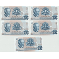 -5- Lott 5 stk. 10 kroner 1983CP, kv. 0 / Numisma Mynthandel A/S: kr.  2,-