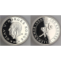 -4- S�lvpar nr. 2, 100- & 50 kr. 1991, proof - 1,5 unser s�lv. Lillehammer OL 1994, Sk�ytel�pere og Barn p� ski. I original eskje med omslag og ekthetssertifikat. / Numisma Mynthandel A/S: kr.  674,-