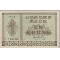 -2- 1 krone 1948L, kv. 1+/01 - Ex Ski Mynthandel, som 01/0 / Numisma Mynthandel A/S: NOK  1,-