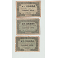 -3- Lott 3 stk. 1 kroner 1917, VK - 1917, 1917A & 1917F. By etter bilder. / Numisma Mynthandel A/S: NOK  1,-