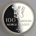 -33- Norge 100 kr 1999, kv. Proof, sm� anm. - Illustrasjonsbilder. Millennium i kapsel. / Numisma Mynthandel A/S: NOK  1,-