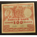 100 kr. 1952 B * Kv. 1+ *  Katv. kr. 1150 ** - Bilder er seddelen du f�r. Pen. Katalog verdi kr.1150. / Tore Rimstad: kr.  100,-