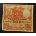 100 kr. 1958 F * Kvalitet 1+/01 * Katv. kr. 1210 ** - Bilder er seddelen du f�r .Meget Pen. Vurder ogs� fra bilder. / Tore Rimstad: kr.  100,-