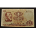 100 kr. 1963 A * Kv. 0/01. Katv. kr. 850 ** - Bilder er seddelen du f�r. Pen. Vurder ogs� fra bilder. / Tore Rimstad: kr.  100,-