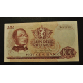 100 kr. 1964 B * Kv. god 01 * Katv. kr. 850 ** - Bilder er seddelen du f�r. Pen. Vurder ogs� fra bilder. / Tore Rimstad: kr.  100,-