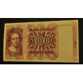 100 kr. 1977 QE. Kv. 01. Sort �rstall * Katv. kr. 950 - Bilder er seddelen du f�r. Mener dette er sort �rstall. Tar forbehold, da dette er vanskelig noen ganger. �rlite n�lehull. / Tore Rimstad: NOK  166,-