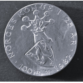 100 kr. 1982 s�lv * Kv. 0 - Bilder er auksjon. Vekt 24,73 gr. 22,8 gr. rent s�lv. Diameter 33 mm. Vurder ogs� fra bilder. / Tore Rimstad: NOK  105,-
