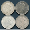-21- Lot 4x 2 kroner (3), VK - By etter bilder. 1913 er lakket. / Numisma Mynthandel A/S: kr.  264,-