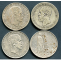 -22- Lot 4x 2 kroner (4), VK - By etter bilder / Numisma Mynthandel A/S: kr.  264,-