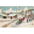 Henry N�ss. Mann med hest og slede ved to g�rder. Nr.209. St.-33. - Kval 2. / Knut J. Myrvang: NOK  20,-