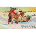 Knut Spange.Nedlesset hest og nisse tar pause. Br.med 7 �res frim - Oppi 480/3. / Knut J. Myrvang: NOK  40,-