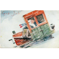 Otto Moe. Gutt kj�rer godt utstyrt sledebil. J.H.K.2307/2. Kv.2. - Stemplet 1928. / Knut J. Myrvang: NOK  50,-