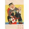 Damsleth. DAMM-kort 204. Nisse og liten jente. Se info om stmp. - Kronet Postkort MYRA (litt svakt) Brukt 1944. Liten hj.b�y. / Knut J. Myrvang: NOK  60,-
