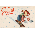 Yran. DAMM 938. Nisse p� ski. Stmp.1943, men frim.fj. / Knut J. Myrvang: NOK  42,-