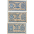 -8- Lott 3 stk. 5 kroner 1952H&1953J,K, VK - 1952H ,kv. 1-
1953J, kv. 1-/2, bretterift
1953K, kv. 2, store rifter, rufsete kanter oppe og til h�yre
Signatur: Thorp / Numisma Mynthandel A/S: NOK  1,-