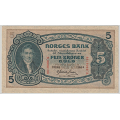 -13- 5 kroner 1944V, kv. 1++ - Signatur: Meldahl, Nielsen / Numisma Mynthandel A/S: NOK  81,-