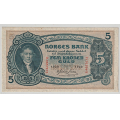 -24- 5 kroner 1939R, kv. 1++ - Signatur: Meldahl, Nielsen / Numisma Mynthandel A/S: NOK  78,-