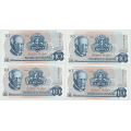 -2- Lott 8 stk. 10 kroner 1984C, VK - Kv. 1+ til 01.
CA, CE, CL, 2xCU, CW & 2xC�. / Numisma Mynthandel A/S: kr.  1,-