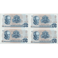 -7- Lott 9 stk. 10 kroner 1983C, rekkef�lge, VK - Kv. 1+/01 til 01.
CE 3110029-30, CH3164086 & 88, CO 2874213-14 (noe blekk-avsmitting i svart (14)) & 19 og CY 2218847-48 / Numisma Mynthandel A/S: kr.  6,-