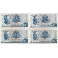 -8- Lott 8 stk. 10 kroner 1982B&C, noen i rekkef�lge, VK - Kv. 1/1+ til 01.
BE, BF, BH, BT, CF 1821641-42 og CZ 0438466-67 / Numisma Mynthandel A/S: kr.  2,-