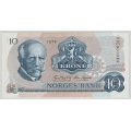 -14- 10 kroner 1979HR, erstatning, kv. 01 - Erstatningsseddel. / Numisma Mynthandel A/S: kr.  27,-