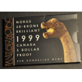 20 kr. Viking og 5 dollar Canada. 1999. Sjeldent sett - Bilder er likt med auksjon. Her med 20 kr. Viking i Brilliant kv. Nesten det samme som proof. Feilfritt sett. IKKE SAL�R. / Tore Rimstad: kr.  300,-